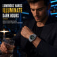 Orologio al Quarzo Sportivo da Uomo Stile Meccanico con Lancette Luminose, Datario e Impermeabile