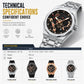 Orologio al Quarzo Sportivo da Uomo Stile Meccanico con Lancette Luminose, Datario e Impermeabile