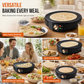 Piastra Elettrica Multifunzione per Colazione, Crêpe e Grill con Termostato Regolabile (220V EU)