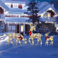 Set di Renne Natalizie Luminose a LED con Fiocco – Famiglia di Renne Decorative per Interno ed Esterno