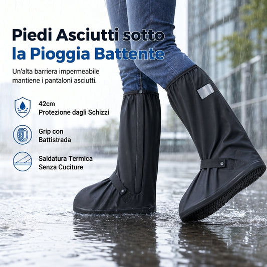 🌧️ Offerta limitata: sconto del 50%! 👢 Copristivali impermeabili alti – Antiscivolo in PVC, barriera contro gli spruzzi da 42 cm e sicurezza riflettente per la notte 👟
