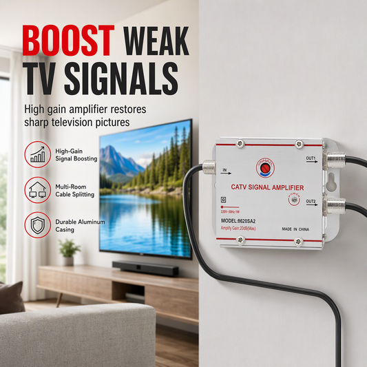Amplificatore e sdoppiatore di segnale TV domestico per segnali analogici e digitali