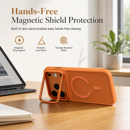 Custodia magnetica opaca con supporto fotocamera pieghevole