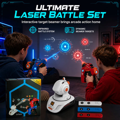 Set Laser Tag per Bambini con Pistole a Infrarossi e Proiettore Bersaglio (Luci e Suoni)