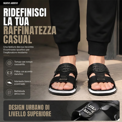 Pantofole Casual In Pelle Da Uomo