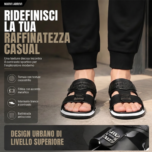 Pantofole Casual In Pelle Da Uomo