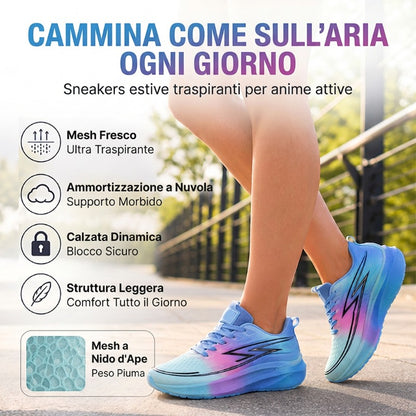 Sneakers Traspiranti con Suola Ammortizzata per Palestra e Outdoor