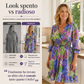 ⏳Offerta a tempo limitato⏰ Abito a trapezio con scollo a V e stampa floreale – Vita arricciata, orlo a balze, perfetto per l'estate 🌸