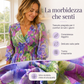 ⏳Offerta a tempo limitato⏰ Abito a trapezio con scollo a V e stampa floreale – Vita arricciata, orlo a balze, perfetto per l'estate 🌸