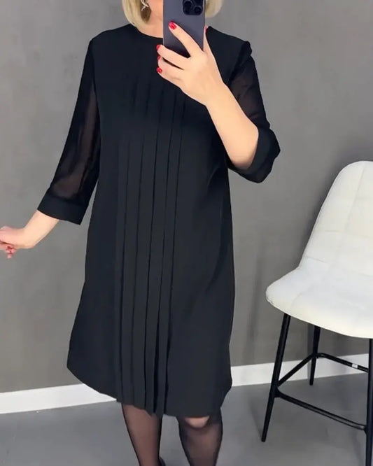 Mid Sleeve Straight Dress