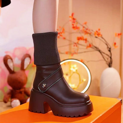 🔥Women's Platform Chunky Heel Knee High Boots