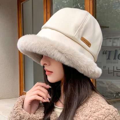 Fashion Coldproof Padded Faux Fur Trimmed Fisherman Hat